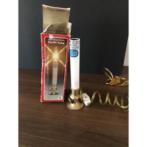 Solid Brass Electric Candlestick Bookshelf Window Sill Lamp Vintage